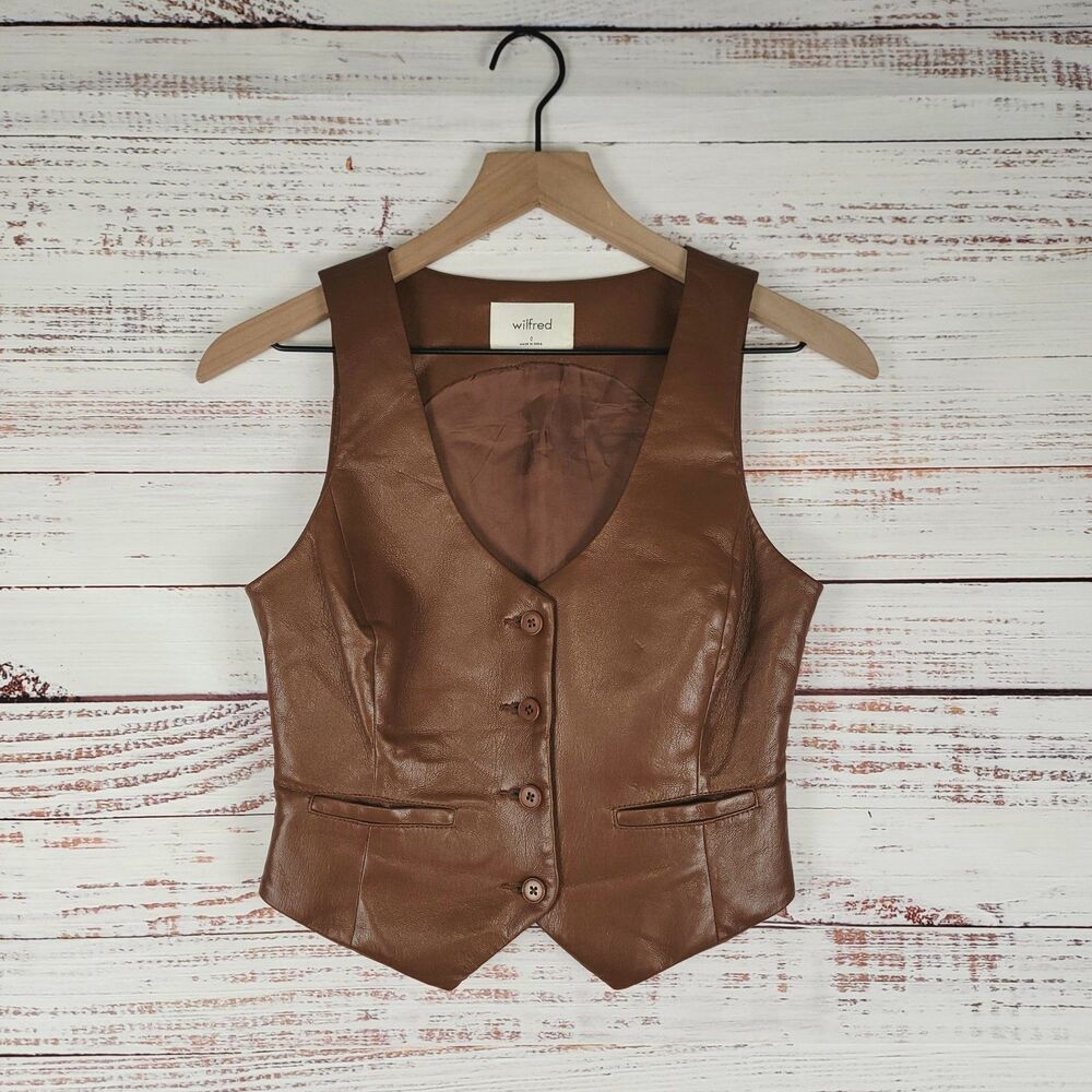 Aritzia Brown Leather Vest